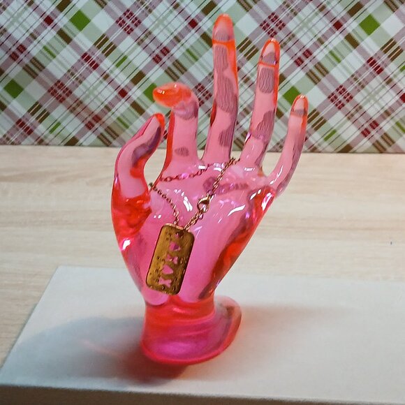 Gold Tone Metal Heart X Pendant with Small Bracelet Gold Tone Chain #14 - Picture 13 of 13